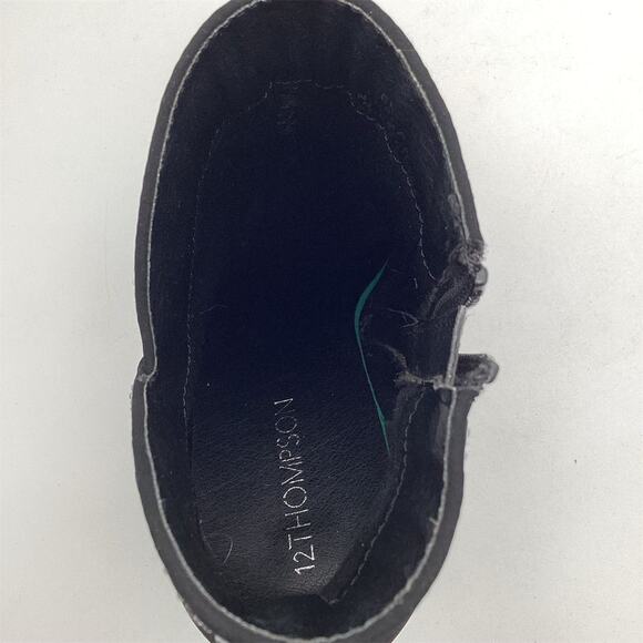 12 Thompson Women's Black Suede Rhinestone Ankle Boots Size 9.5 - Picture 10 of 11